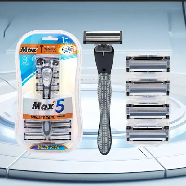 Rakapparat Ny design för män Razor Rakning Fem lager Rakapparat Återanvändbar Razor Importerad Blade Gray