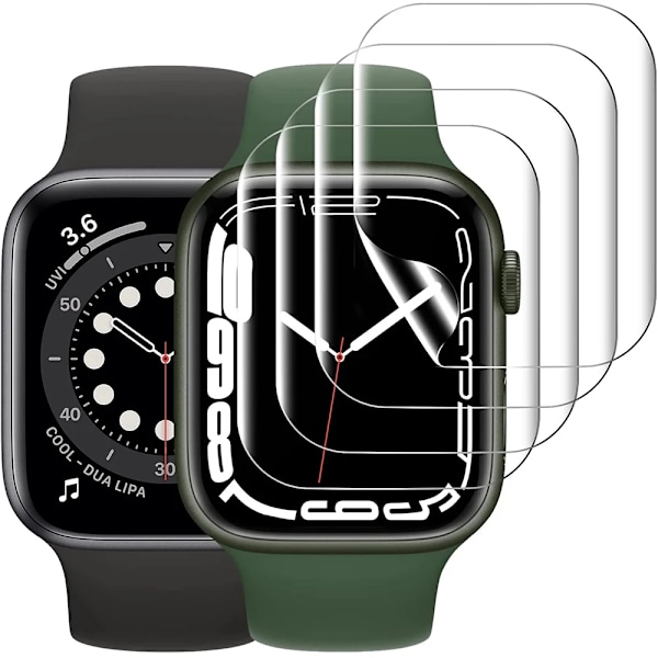 Skärmskydd för Apple Watch Series 7 6 SE 5 9 8 3 4 1 2 Mjuk Hydrogel Film Skydd för Iwatch 49mm 44mm 40mm 45mm 41mm 4pcs 41mm