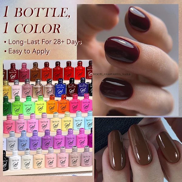 LILYCUTE 6 st/set 7ml Kaffeserie Gel Nagellack Kit 125 Färger Manikyr Semi Permanent Soak Off UV Nagelkonst Gel Lack 6Pcs 11