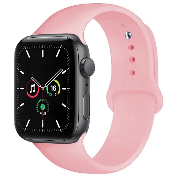 Silikonarmband för Apple Watch Band Ultra 2 49mm 45mm 44mm 41mm 40mm 38mm Correa Armband IWatch Series 9 8 7 5 4 3 8 6 SE 44mm RoseP 38mm 40mm 41mm S