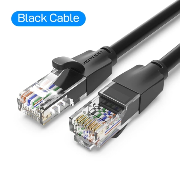 Vention-Câble Ethernet Cat 6 pour routeur d'ordinateur portable, 4 par torsadées, câble réseau Lan, Internet UTP Cat6, RJ45 2M Round-Black