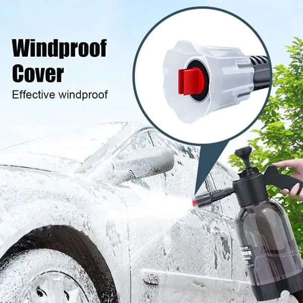 Biltvätt Spray Pott Skum Spray Pott 2L Spray Typ Med Tryck Relief Ventil För Hushåll Bil Spray Handtryck Spray Potta White