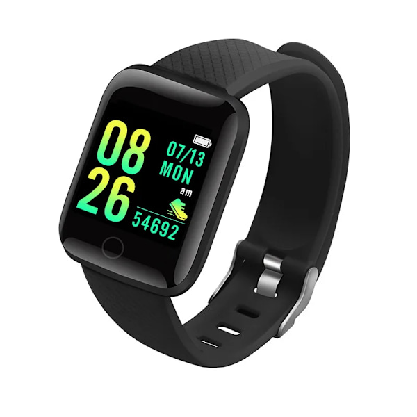 Smartwatch 116Plus D13 Y68 Sport Armband Löpning Fitness Monitor Spåra Hjärtfrekvens Meddelande Påminnelse Män Smartwatch Kvinna Klocka 116Plus Black
