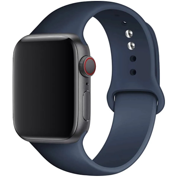 Silikonarmband för Apple Watch-armband 40 mm 49mm 44 mm 45mm 46mm 42mm 41mm 38mm sportarmband iWatch serie 10 9 8 3 SE ultra 2 Midnight Blue 42 44 45 mm M-L