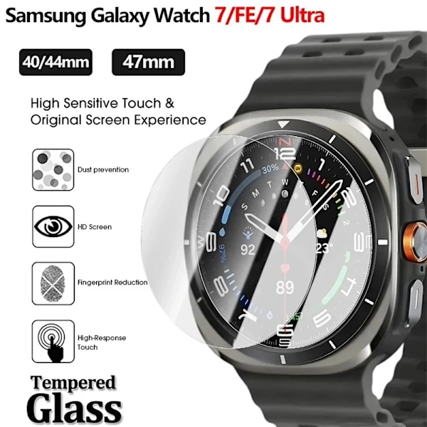 Skärmskydd i glas för Samsung Galaxy Watch 7 Ultra 6 5 4 Samsung-serien 40mm 44mm 45mm 46mm 47mm 42mm 43mm Galaxy Watch FE 2PCS Glass Film