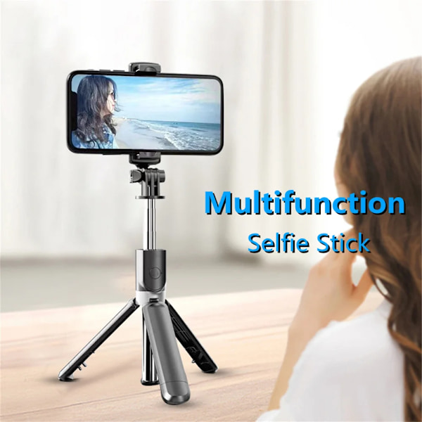 Roreta Trådlös Selfie Stick Stativ Bluetooth Fjärrkontroll Utdragbart Stativ för iPhone Mobiltelefon Tiktok Live Streaming Normal version
