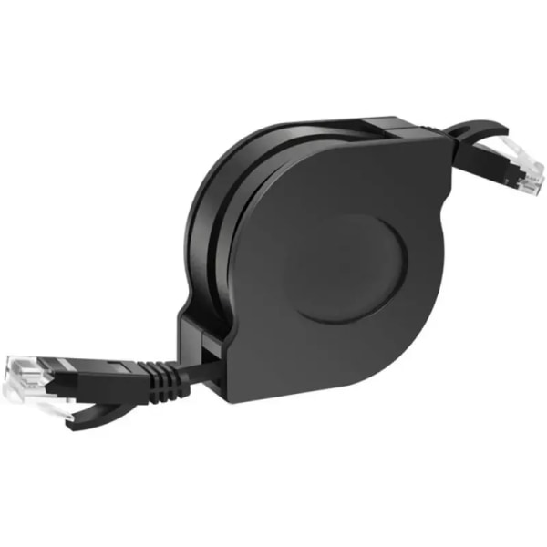 Kabel réseau Ethernet-platt rétractable Cat6, 1000Mbps, 10 Gigabit, LAN haute vitesse réglable, connecteur Internet RJ45, 1m, 2m Black