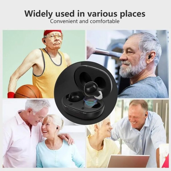 JINGHAO hörapparater Uppladdningsbar 2023 justerbar hörselljudförstärkare för mild till måttlig hörselbortfallande äldre present