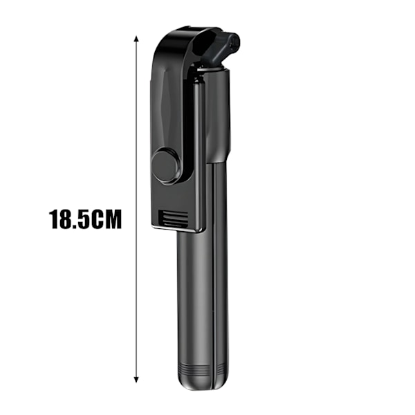 360° Roterande Selfie Stick Telefonhållare Stativ Fotopinne Multi-läge Kameramaterial Utdragbart Mobiltelefonstativ Selfie-artefakt Black NO Lamp