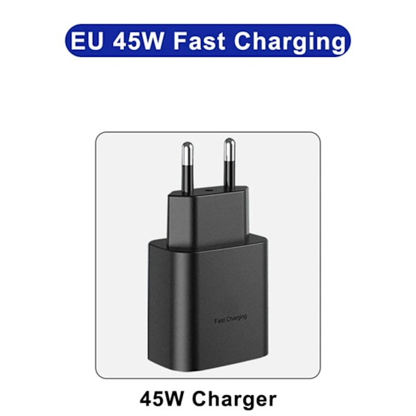 45W PD Super snabbladdning för S22 S23 Ultra Note 10+ 5G USB C Mobiltelefon Typ C US/EU/UK Snabbladdare Väggadapter EU PLUG