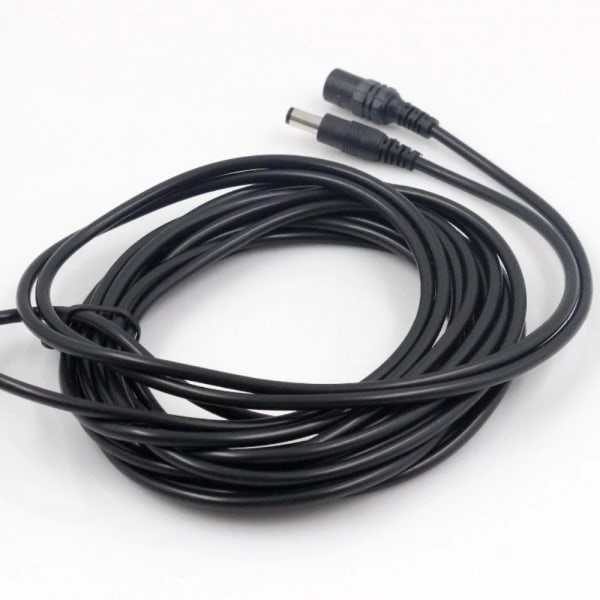 Câble d'alimentation DC12V pour caméra de sécurité CCTV, 2,1x5,5mm, connecteur mâle à femelle, couleur noire, 16,5 pieds, 5M, 10m 3M