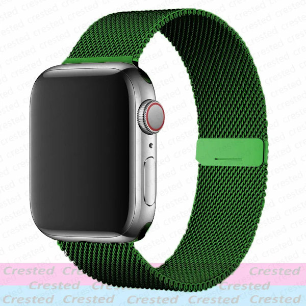Milanese Loop Armband för Apple Watch Band 44mm 40mm 45mm 41mm 49mm 46 42mm correas armband iWatch serie 3 6 se 7 8 9 ultra 2 10 Dark green S10-42mm 38 40 41mm
