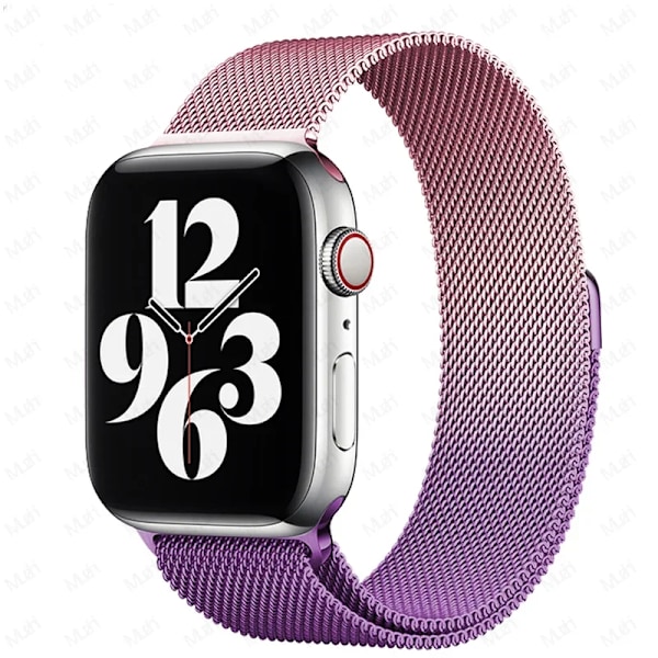 Milanese Loop för Apple Watch armband 44mm 40mm 45mm 41mm 42-38-44mm rem ultra 2 49mm metallarmband iwatch series 9 8 7 6 SE 5 4 3 pink Purple 44 49mm-42mm-44mm-45mm