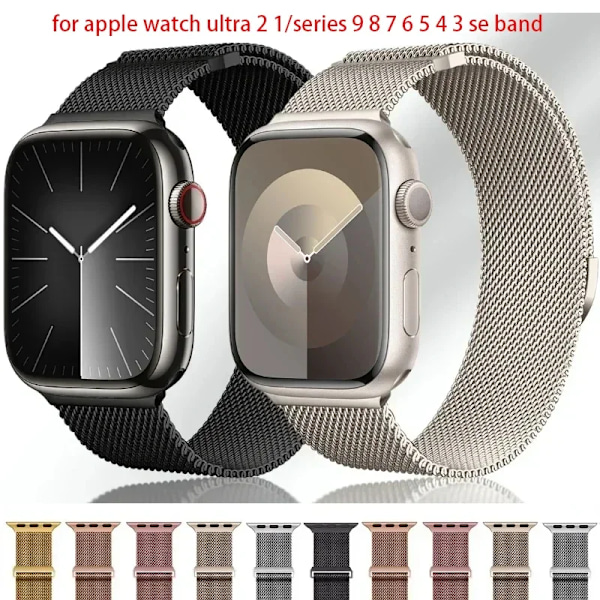 Magnetiskt armband för Apple Watch Band 9 8 7 41 45mm Ultra 2 49mm Herr Dam Metall Andningsbart för IWatch 6 5 4SE 44 40 42mm Bälte DGr For 49mm