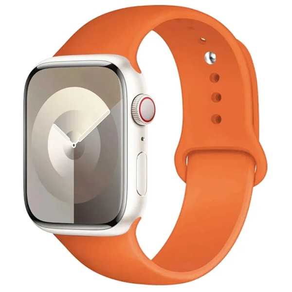 Silikonarmband för Apple Watch-remmar 49mm 40mm 44 mm 45mm 46mm 42mm 41mm 38mm sportarmband iWatch serie 10 9 8 3 SE ultra 2 5 orange 38 40 41 S10-42mm SM