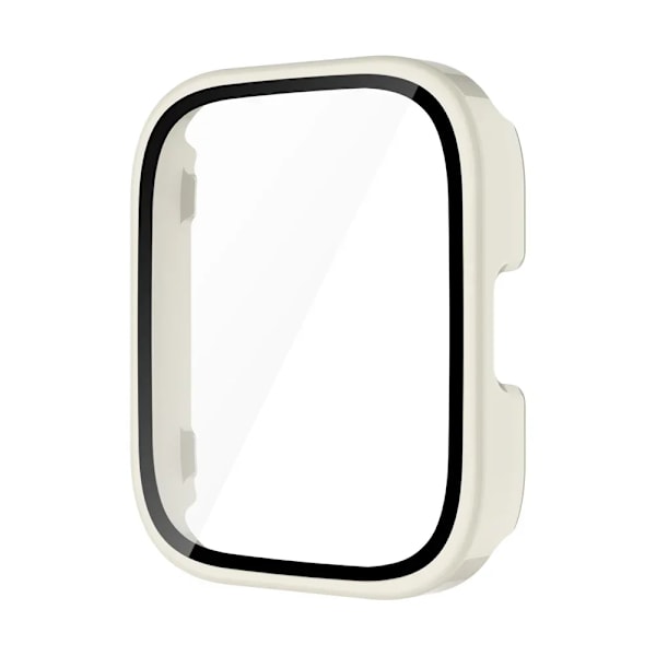 PC+Glas för Amazfit Bip 5 Unity Skal Smart Klocka Skärmskydd Heltäckande Skyddande Stötfångare för Amazfit Bip 5 Unity Ivory White Amazfit Bip 5 Unity