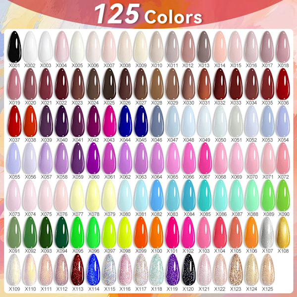 LILYCUTE 6 st/set 7ml Kaffeserie Gel Nagellack Kit 125 Färger Manikyr Semi Permanent Soak Off UV Nagelkonst Gel Lack 6Pcs 11