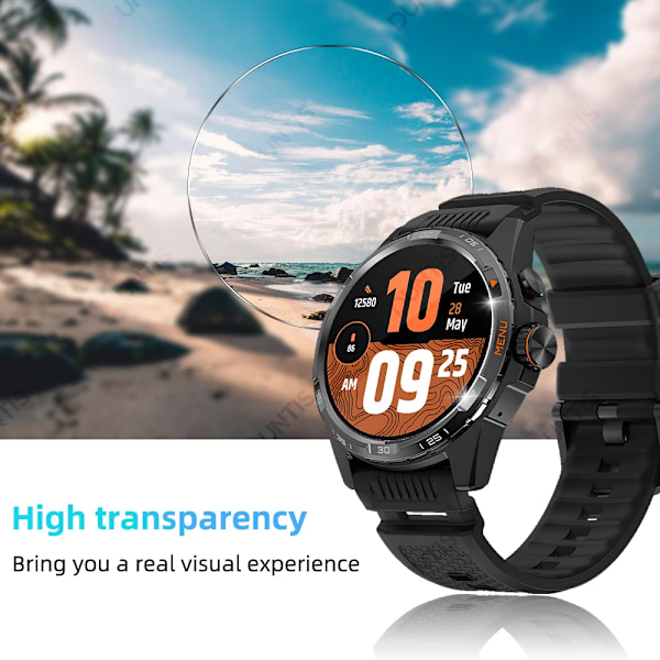 Skärmskydd i härdat glas för TicWatch Atlas Vattentätt skyddsfilm i härdat glas Skärmskyddstillbehör 2 Pcs for TicWatch Atlas