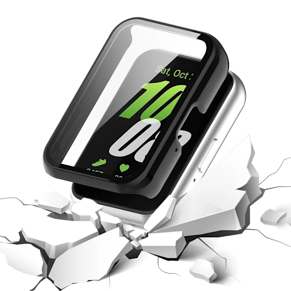 Skyddsfodral för Smartwatch till Samsung Galaxy Fit 3 SM-R390 PC Klockfodral med Härdat Glas Anti-Fall Anti-Repor Klockfodral H