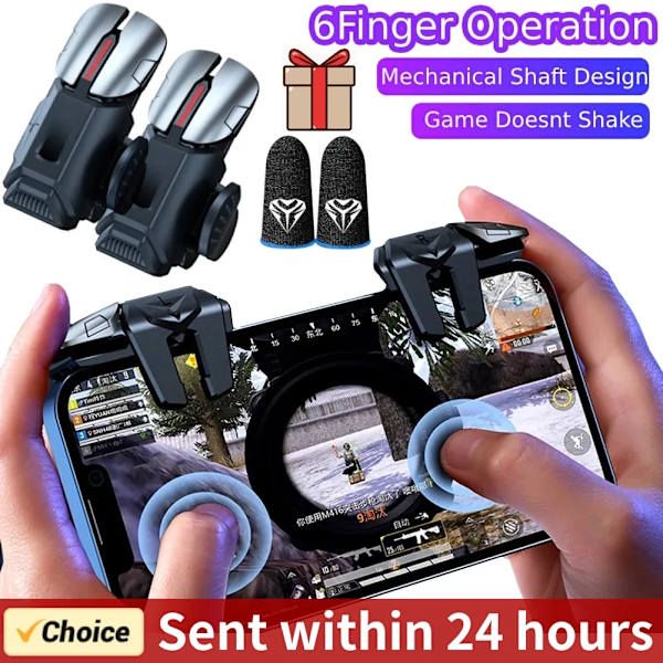 G21 Mobile Phone Game Trigger Gamepad Joystick 6-finger Sikta Shooting L1 R1 Knapp för telefon Android för PUBG Game Controller G21