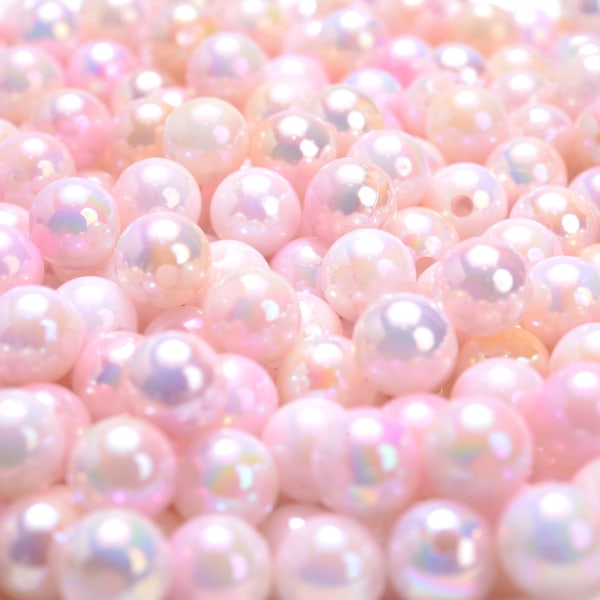 8/10 mm sjöjungfrufärg glänsande akryl spacer lösa pärlor imitation pärla runda pärlor för smycken gör halsband armband 6
