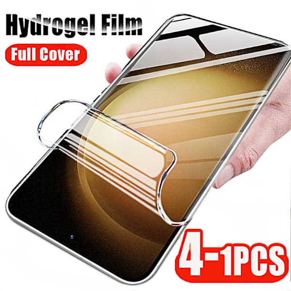 4-1 st för Samsung Galaxy S 23 22 21 20 Plus + Ultra FE 2022 5G UW Skärmskydd Hydrogel Film för Sumsung S23+ S23Ultra S22 S20 Plus Hydrogel film