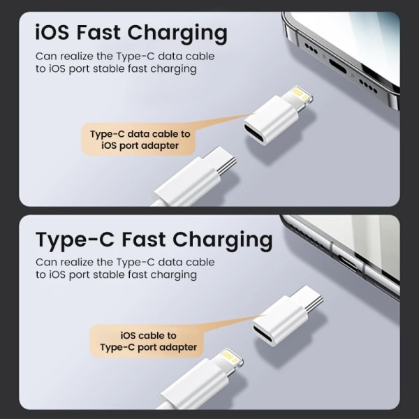 Elough-Adaptateur OTG Type C mot Pluies, IOS femelle versus USB C-mâle, ladda snabbt, iPhone 14 Pro, convertisseur d'ordinateur portable 2PCS USB C Male