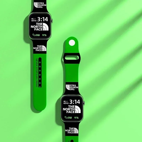 Silikone Rem För Apple Klocka Band 44Mm 45Mm 49Mm 41Mm 40Mm Lyx Varumärke Design Armband Iwatch Serien 3 6 7 8 9 Se Ultra. green 42-44-45-49MM