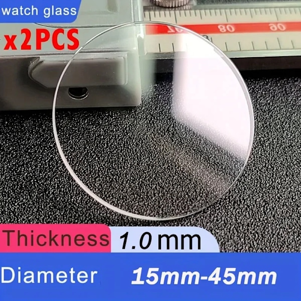 2 st Tjocklek Diameter Platt Klockkristall Mineralglas, Reservdelar Runt Mekaniskt Klockglas, Linsreparationsverktyg Diameter 32mm Thickness 1.0mm 5pcs