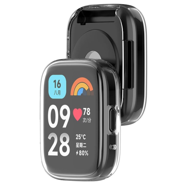 TPU Skyddsfodral För Xiaomi Redmi Watch 3 active Fulltäckande Skärmskydd För Redmi Watch 3 Smartklocka Stötfångarskal Clear Redmi Watch 3 Active