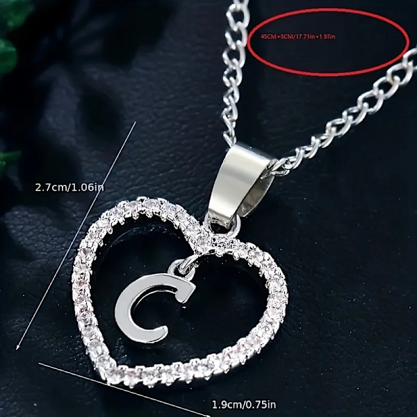 Bohemiskt Hjärta-format Brevhänge Halsband, Bröllopsfestgåva För Män Och Kvinnor, Delikat Gåva För Män Och Kvinnor D