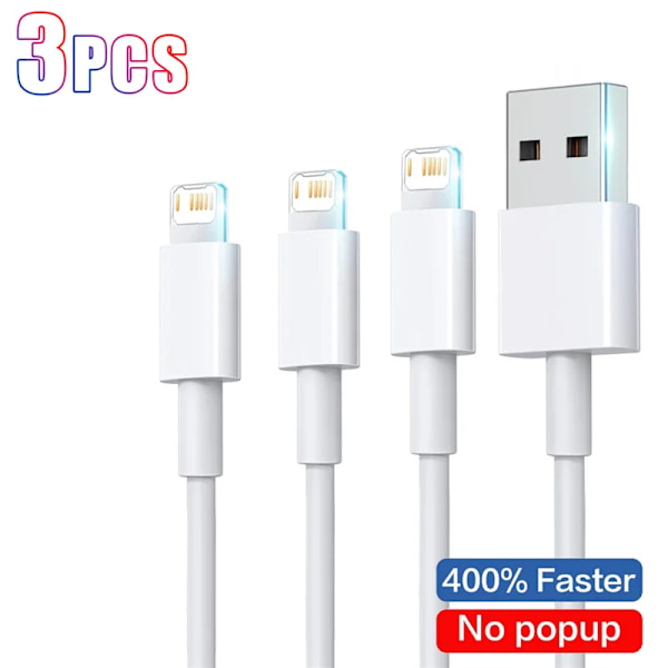 1-5 st PD 40W Snabbladdningskabel för Apple iPhone 14 11 13 12 Pro Max Plus XS XR Telefon USB Datakabel Laddare Kabel Tillbehör 3PCS 2m