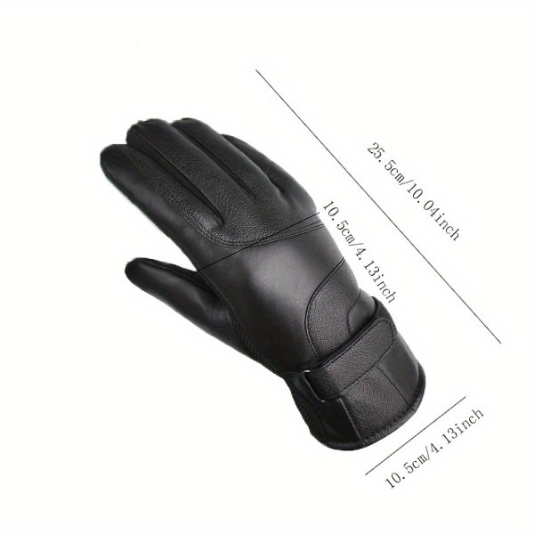 1 par halkfria äkta läder handskar för män, fleecefodrade tjocka vindtäta handskar för utomhusskidåkning Cykling Burgundy One Size Fits All