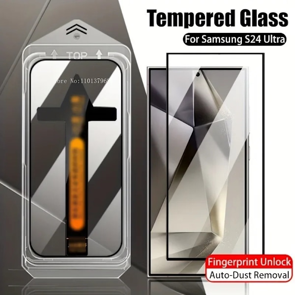 2 st Fulltäckande Premium Härdat Glas Skärmskydd för Samsung Galaxy S24 Ultra S24 S23 S22 S21 Plus Glasfilm Samsung S23 Ultra High Definition
