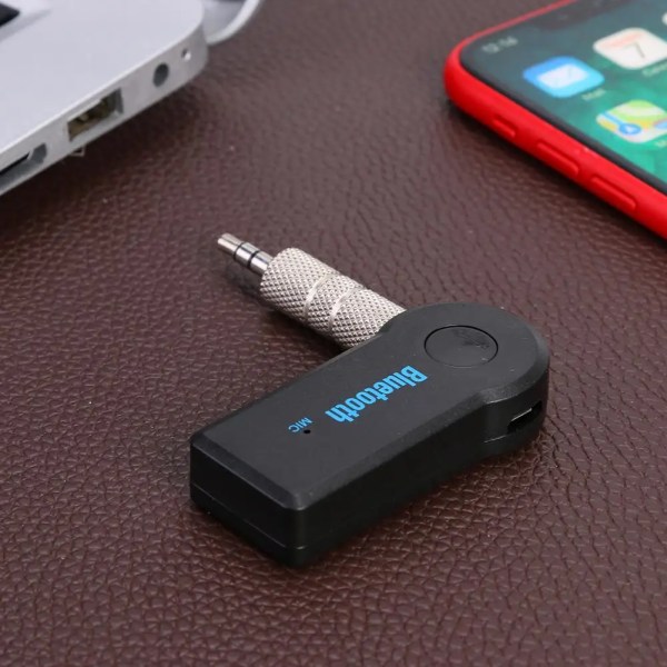 Transmetteur récepteur Audio Stéréo sans fil, Bluetooth 5.0, för adapter AUX 3,5 mm, stödjande Mode veille och accessoire d'appel mains libres Black