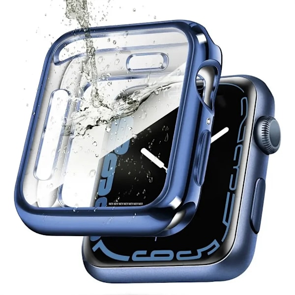TPU-skal för Apple Watch Series 9 8 7 6 5 4 3 SE 41mm 45mm 42-44mm-40mm skärmskydd Tillbehör för Apple Watch armband Blue 45mm series 9-8-7