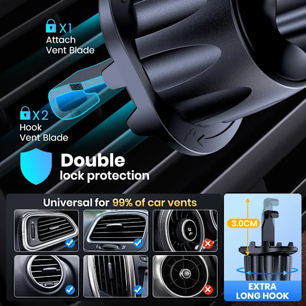 TOPK Magnetisk Biltelefonhållare för Bil, Luftventil Magnetisk, 6 N52 Magneter Universal Mobiltelefonhållare för iPhone 15 For Air Vent