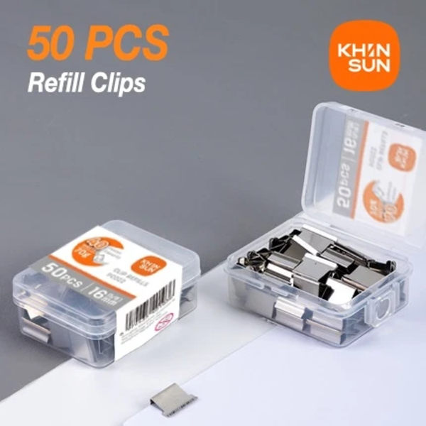 Khinsun Pappersklipper Häftställare Push Klämningsfil Dokument Bindning Verktyg Stapling Maskin Pappersklipp Med Påfyllningar Kontorsmateriel 1Box Refill