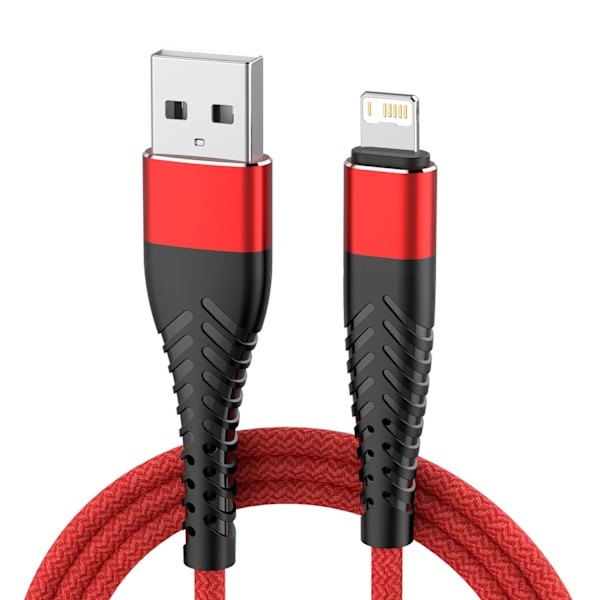 Snabb USB-kabel för iPhone 13 14 12 11 Pro XS Max 5 6 7 8 Plus SE iPad Origin 3M Sladd Mobiltelefon Sladd Data Laddare Kabel Red 3m