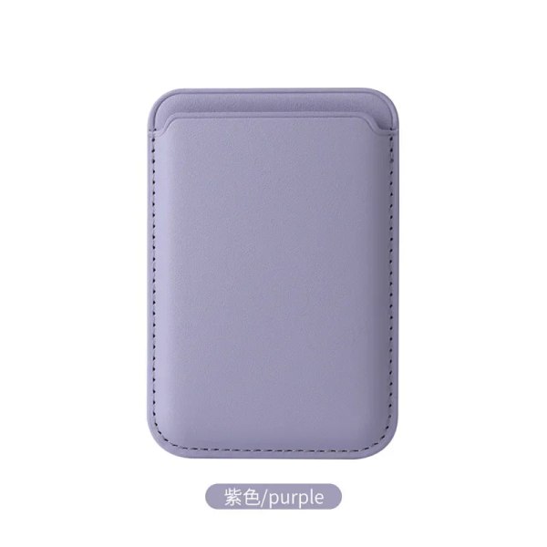 Magnetisk plånbokskorthållare i läder Macsafe telefonställ för Magsafe IPhone 15 14 13 Pro Max Mac Safe Support Telefonfäste Light Purple