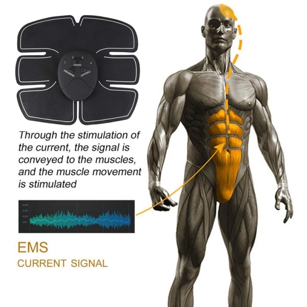 Ems Magmuskeltränare Kropp Höft Muskelstimulator Bantningsmassör Elektrostimulering Mage Arm Träning Gymutrustning abdomen arm