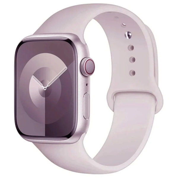 Silikonarmband för Apple Watch-armband 44mm 45mm 40mm 41mm 42-38mm 45 mm sportarmband iwatch serie 8 7 6 5 4 3 SE 9 Ultra 2 49mm 46 lavender 42 44 45 49-46mm M-L