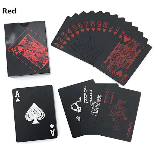 Vattentät, rent svart, slitstark och slitstark pokerbrädspelskort i plast PVC Magic Pokerkort Casual Game Pokerkort Blue