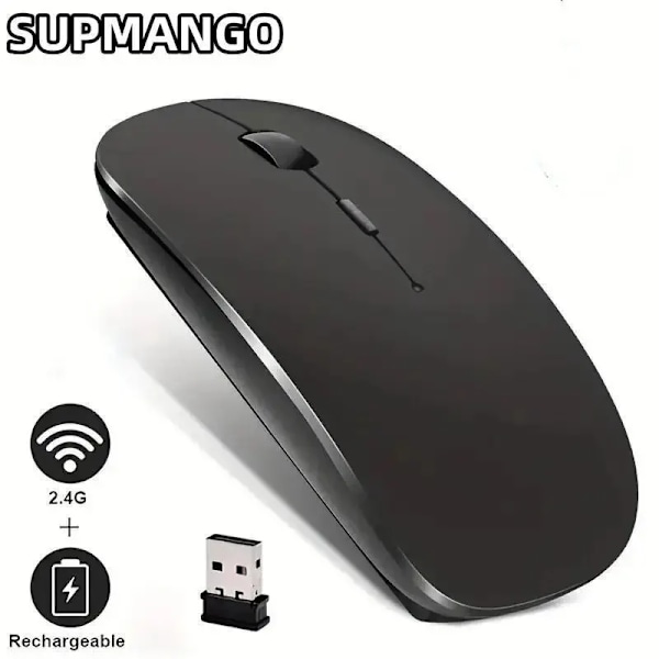 Uppladdningsbar trådlös spelmus, ergonomisk, tyst och magisk, lämplig för bärbara datorer, surfplattor, iPad och telefoner Rechargeable