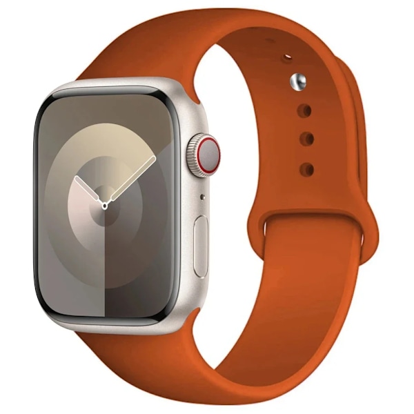 Silikonarmband för Apple Watch armband 44mm 45mm 40mm 41mm 42-38mm 45 mm sportarmband iwatch serie 8 7 6 5 4 3 SE 9 Ultra 2 49mm 13 Orange 38mm-40mm-41mm S-M