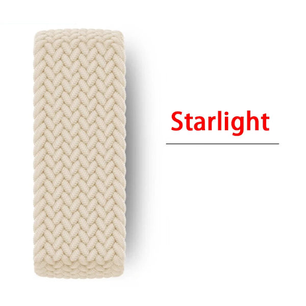 Flätat Solo Loop Armband för Apple Watch 44mm 45mm 42mm 40mm 41mm 46mm Armband correa iwatch Series Ultra 2 10 9 SE 8 7 6 5 Rem Starlight M