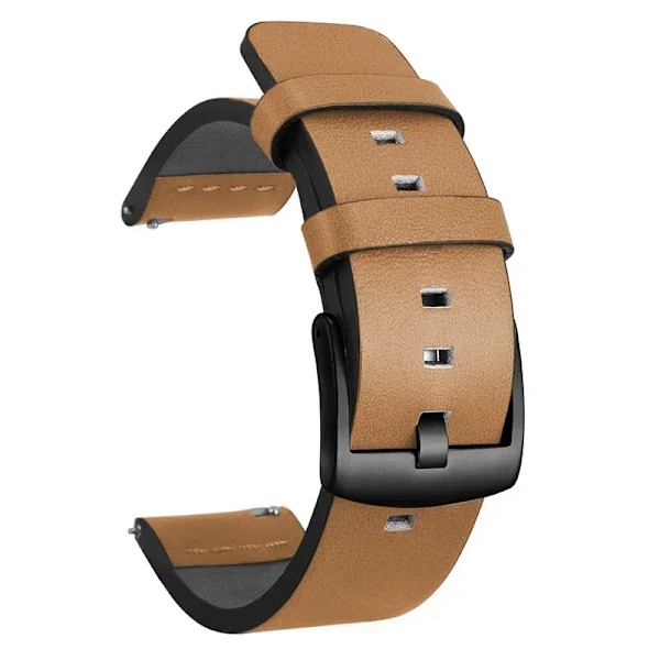 20Mm 22Mm Klockorm Snabb Release Läderrem För Samsung Galaxy Watch 3 Active2 40 44Mm Huwei Klocka G 2 Watchband 18 24Mm Light Brown Black 18mm