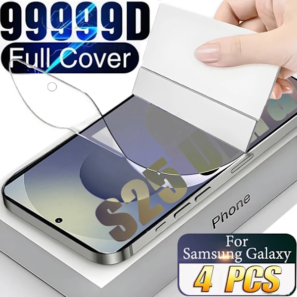 4st Skärmskydd För Samsung S25 S24 S23 S21 S20 FE Ultra Hydrogel Film För Samsung S24 S23 S22 Note 20 Ultra 10 Plus Film Galaxy Note 20 4Pcs