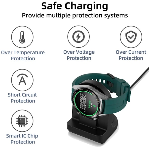 USB-laddningskabel för Honor Watch 5 Adapterkabel Strömladdningssladd för Honor Watch GS4 GS3 Watch4 Laddaradapter Docka only white charger For Honor watch GS3