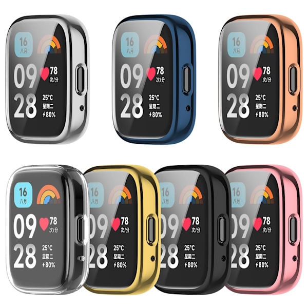 TPU Skyddsfodral För Xiaomi Redmi Watch 3 active Fulltäckande Skärmskydd För Redmi Watch 3 Smartklocka Stötfångarskal Clear Mi Watch Lite 3